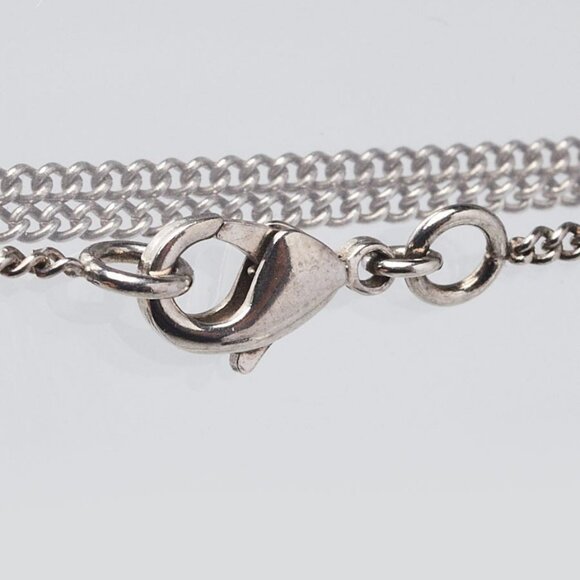 Chanel Silver Metal Large CC Logo Camellia Pendant Necklace - Picture 5 of 6